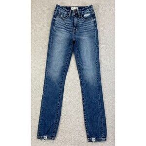 BKE Billie Slim Fit High Rise Skinny Jeans Women's 25 Distressed Blue Denim